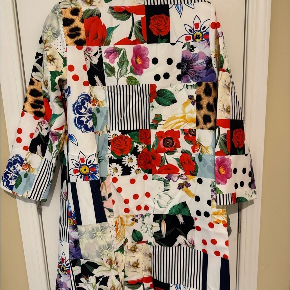 Floral Patchwork Women's Coat - Picture 2 of 5